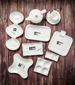 Load image into Gallery viewer, White Divided Sauce Dish 14.5" inch | 37 Cm
