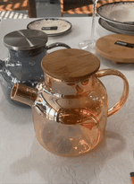 Load image into Gallery viewer, Amber Thermo Glass Teapot 32 Fl Oz | 1200 ml |  High temperature and shock resistant
