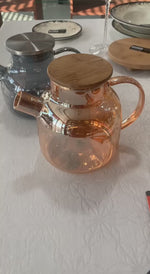 Load image into Gallery viewer, Amber Thermo Glass Teapot 32 Fl Oz | 1200 ml |  High temperature and shock resistant
