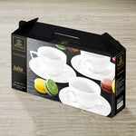 Load image into Gallery viewer, White 3 Oz | 90 Ml Coffee Cup &amp; Saucer Set Of 6 In Gift Box
