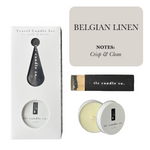 Load image into Gallery viewer, Travel Candle with Matches - Belgian Linen
