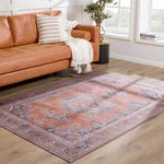 Load image into Gallery viewer, Burnt Orange Taber Medallion Washable Area Rug
