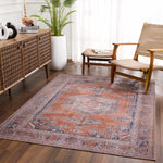 Load image into Gallery viewer, Burnt Orange Taber Medallion Washable Area Rug
