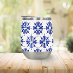 Load image into Gallery viewer, Dark Blue Tile Stemless Wine Tumbler
