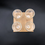 Load image into Gallery viewer, A Set Of A 4 Section Bamboo Tray With 4 Doublewalled Thermo Glasses To Match
