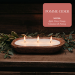 Load image into Gallery viewer, 3-Wick Dough Bowl Soy Candle - Pomme Cider

