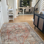 Load image into Gallery viewer, Rust Eira Distressed Vintage Washable Area Rug - Clearance
