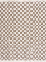 Load image into Gallery viewer, Kieu Light Gray &amp; Taupe Checkered Area Rug
