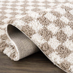 Load image into Gallery viewer, Kieu Light Gray &amp; Taupe Checkered Area Rug
