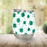 Load image into Gallery viewer, Four Leaf Clover | St. Patrick's Day Stemless Wine Tumbler
