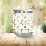 Load image into Gallery viewer, Gold Ink Flower Wine Tumbler
