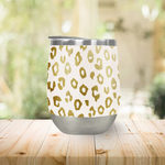 Load image into Gallery viewer, Gold Leopard Print Wine Tumbler
