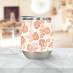 Load image into Gallery viewer, Warm Orange Floral Wine Tumbler

