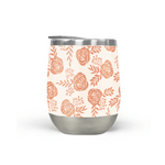 Load image into Gallery viewer, Warm Orange Floral Wine Tumbler
