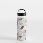 Load image into Gallery viewer, Blue &amp; Blush Tropical Floral Handle Lid Water Bottle
