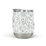 Load image into Gallery viewer, Blue Gray Flower Stemless Wine Tumbler
